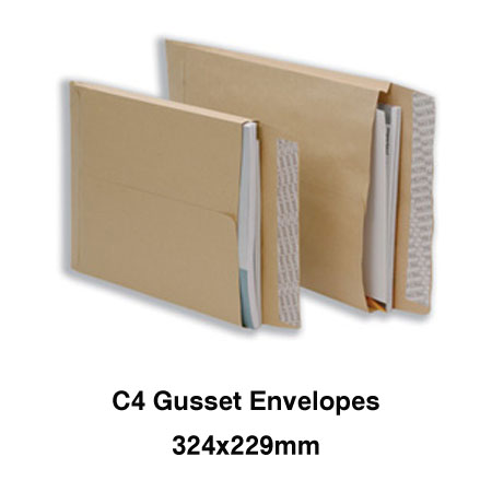 C4 Gusset Envelope 25mm Manilla Peel and Seal