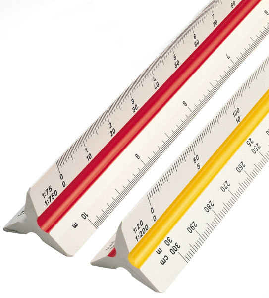 Linex Scale Rule Triangular 2.5-100 300mm White 313 LXH